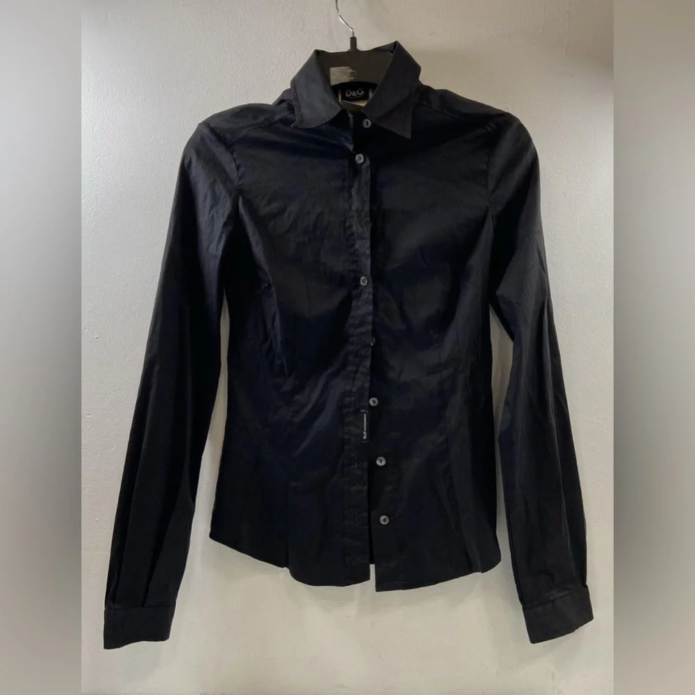 🛑 1 hour sale. D&G, women’s Black Button Down Shirt - Picture 2 of 14